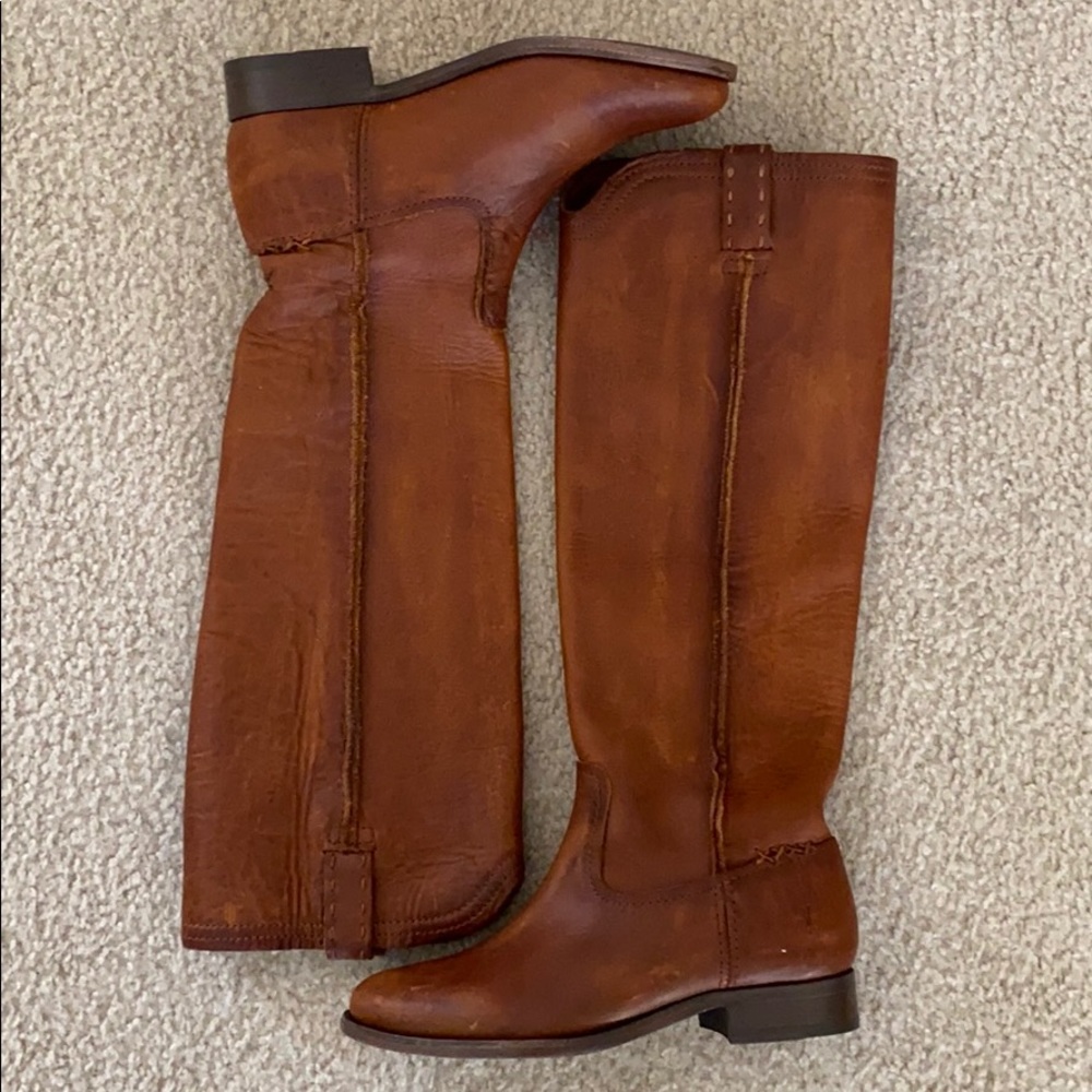 NWOT Frye Cara Tall Boot Cognac Leather Size 6